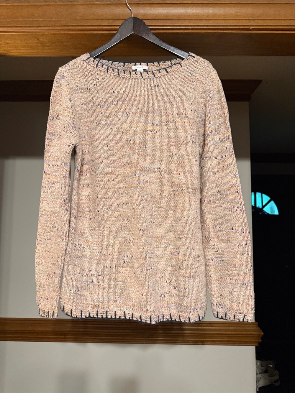 Soft Speckled Crewneck Sweater in Blush